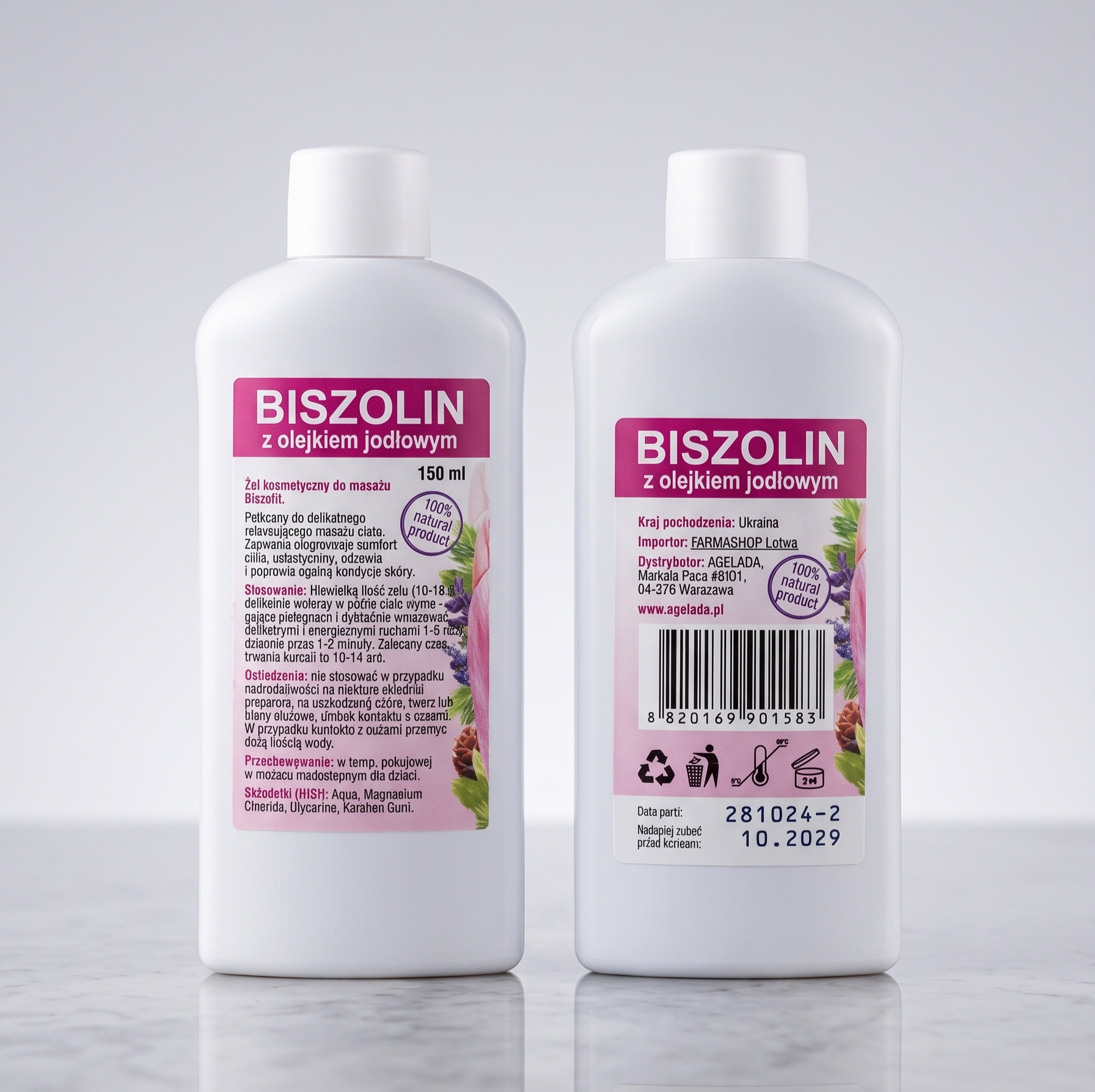 BISZOLIN Żel Magnezowy z Biszofitem na Stawy Mięśnie 150ml - obrazek 3